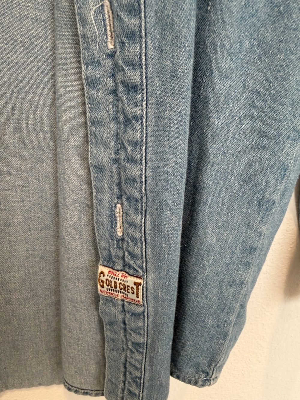 Vintage 90s Bugle Boy Light Blue Denim Button-Down Shirt - Picture 5 of 6